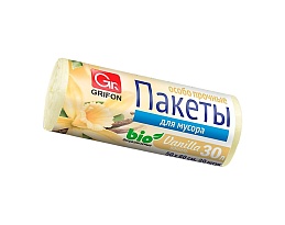 Мешки для мусора 30 л, ароматизированные, Ваниль, бежевые, в рулоне 20 шт., ПНД, 9 мкм, 560х530 мм, GRIFON Aroma, 101-020 V в Октябрьском