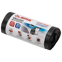 Мешки для мусора 20 л, черные, в рулоне 30 шт., ПНД, 8 мкм, 500х450 мм, LAIMA, 601376 в Октябрьском