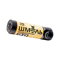Мешки для мусора 30 л, черные, в рулоне 30 шт., ПНД, 7 мкм, 600х500 мм, ШМЕЛЬ, 4625 в Октябрьском