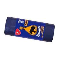 Мешки для мусора 160 л, синие, рулон 10 шт., ПВД, 35 мкм, 1100х900 мм, Уфа Пак, МВ1755 (МВ 160-10ср) в Октябрьском