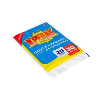 Мешки для мусора 20 л, с ручками, черные, в пачке 20 шт., ПНД, 10 мкм, 550х440 мм, Крепак, 4607075710085 в Октябрьском