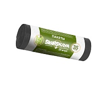 Мешки для мусора 30 л, черные, в рулоне 25 шт., ПНД, 7 мкм, 580х480 мм, SIBIRSKAYA, 101-003 S
