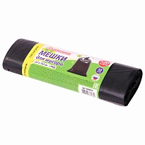 Мешки для мусора 120 л, черные, в рулоне 10 шт., ПНД, 11 мкм, 1020х670 мм, Любаша, 608093 в Октябрьском