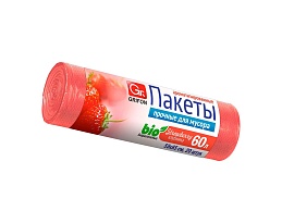 Мешки для мусора 60 л, ароматизированные, Клубника, красные, в рулоне 20 шт., ПНД, 9 мкм, 650х550 мм, GRIFON Aroma, 101-023 K в Октябрьском