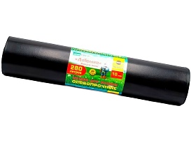 Мешки для мусора 280 л, ароматизированные, черные, в рулоне 10 шт., ПВД 110 мкм, 1400х930 мм, Добрыня, Dob28010black в Октябрьском
