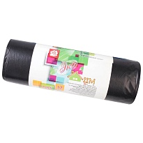 Мешки для мусора 220 л, черные, в рулоне 10 шт., ПВД, 29 мкм, 1100х830 мм, Концепция Быта ЭкоДом, 604924 в Октябрьском